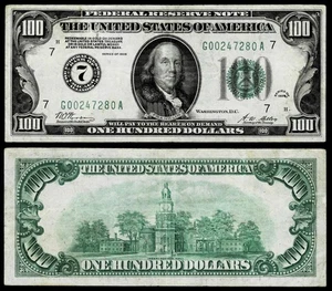1928 $100 DOLLAR FEDERAL RESERVE NOTE CHICAGO~VERY FINE - Picture 1 of 1