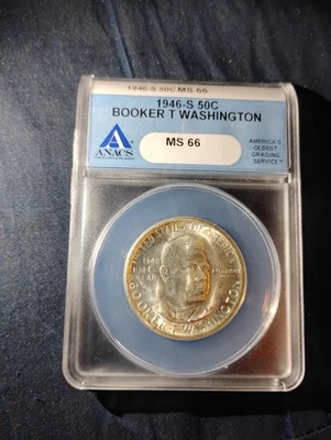 1946 S Booker T Washington Commemorative Half Dollar MS66 - Image 1 of 4