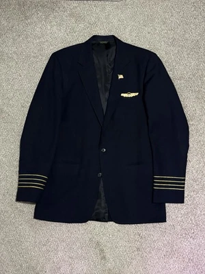 VTG United Airlines Murphy & Hartelius Captain’s Jacket Pilot's Wings Pin Navy - Image 1 of 4