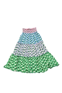 Agua Bendita Girls Floral Stretch Smocked Maxi Skirt Multicolor Size 14 - Picture 1 of 4
