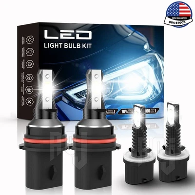 For Dodge Ram 4000 1997-1998 6000K 4x LED Headlight High/Low Fog Light Bulbs - Image 1 of 4