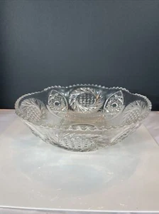 Amerikanische Brillantschale geschliffenes Glas ABP 9" MCM Servieren Gemüse Obst Vintage - Bild 1 von 4