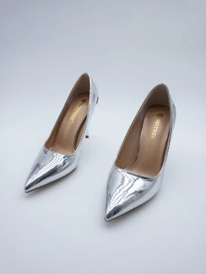 Bigtree Femmes Escarpins Talons Hauts Élégants Argent Taille 38 EU Art 19474-95 - Photo 1/3