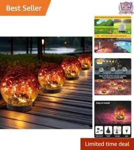 Solar Globe Lights Glass 4" LED Waterproof Garden Decor Automatic Sensing - Picture 1 of 7