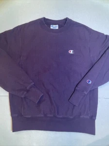 Vintage Champion Reverse Weave Sweater Purple Crew Neck Retro 90’s Mens Size S - Picture 1 of 12
