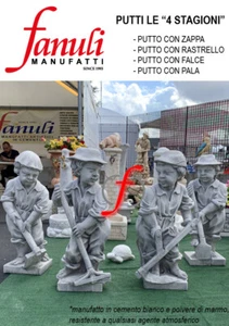 STATUE PUTTI LE QUATTRO STAGIONI PER ARREDAMENTO GIARDINO, GNOMI - Foto 1 di 3