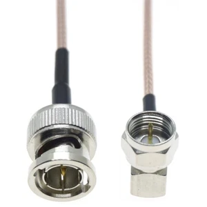 RG179 Cable 75 Ohm F Male plug Right Angle to BNC Male Plug Connector Adapter - Picture 1 of 5