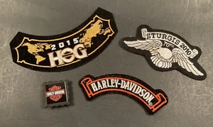 Harley Davidson Owners Group HOG Sturgis Unused Patches Lot Of 3 w/ Magnet - Picture 1 of 5