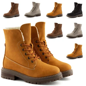 Neu Damen Outdoor Stiefeletten Worker Boots Warm Gefüttert 2060 Schuhe 36-41 - Bild 1 von 5