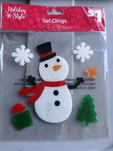 Holiday Style Fenster Gel Klammern ~ Lebkuchenmänner mit Zuckerstangen & Ornament 5ct - Bild 1 von 2