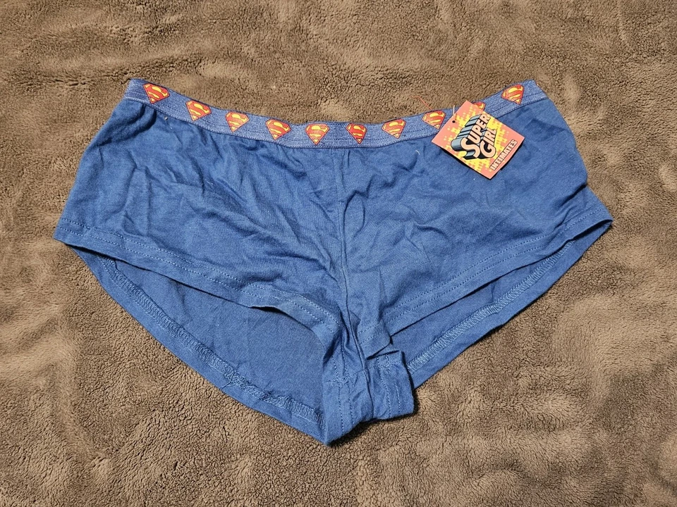 SuperGirl Intimates Women's Hipster 100% Cotton Panties Sz: SMALL Color: BLUE - Image 1 of 4