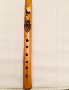 Collectible Wooden Flute Recorder Flute Musical Instrument Handmade Wolf Carving - Picture 1 of 11