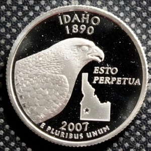 2007 S PROOF BU 90% Silver IDAHO State Quarter Dollar 25c Coin San Francisco - Picture 1 of 2