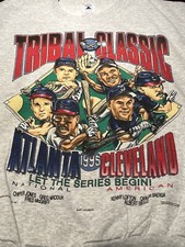 VTG 1995 MLB Atlanta Braves Cleveland Indians Tribal Classic XL Sweatshirt NOS