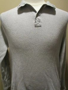 Michael Kors Men's Henley Style Long Sleeve Pullover, Snap Closure, Gray, L - Picture 1 of 5