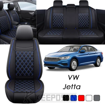 For Volkswagen Jetta Car Seat Covers Full Set Leather Front 5/2 Seat Waterproof - Image 1 of 4