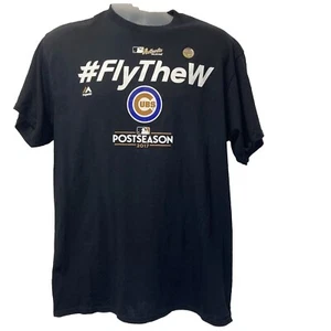 Camicia Chicago Cubs NUOVA Majestic Fly The W 2017 postseason #flytheW Medium L - Foto 1 di 6
