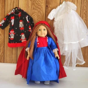 Vintage American Girl Doll Felicity Lot Pleasant Company in Christmas Gown Set - Picture 1 of 11