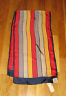 NWT Vintage ECHO Blue Red Gray Gold Striped Silk Blend Oblong Scarf 52" Japan