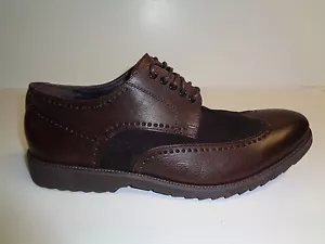 Kenneth Cole Size 11 M KNOB OUT Brown Leather Wingtip Oxfords New Mens Shoes - Picture 1 of 12