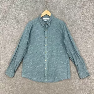 Topman Mens Shirt Size L Large Slim Blue Floral Long Sleeve Button Up 29004 - Picture 1 of 12
