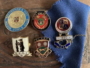 Vintage Enamel Bowling Badges Job Lot Joblot Collection Fattorini Women National - Picture 1 of 11
