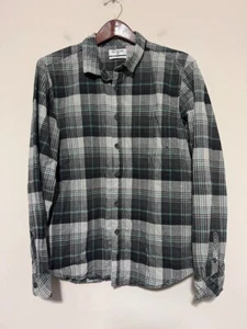 🌊 Billabong Shirt Mens Medium Green Plaid Core Fit Stretch Coastline Flannel - Picture 1 of 8