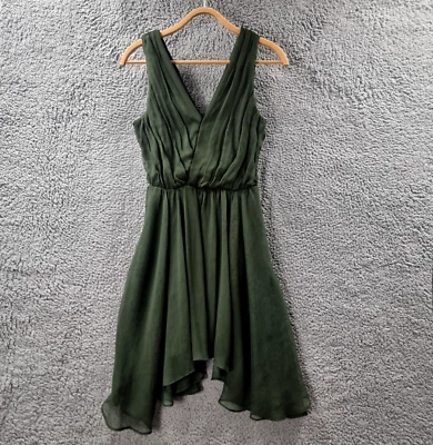 Vestido Keepsake para mujer talla XS verde gasa sin mangas línea A asimétrico Foto 1 de 4