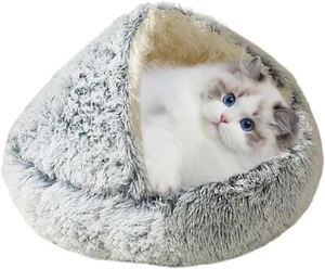 50CM Katzenbett Katzenhöhle Haustierbett Kuschelbett Hundekorb Höhle Kissen - Bild 1 von 7