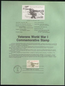 US. SP703. 2154. 22c. Veterans World War l. Souvenir Pages.1985 - Picture 1 of 1