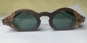 Gafas de sol vintage ovaladas de madera Lotus Arts de Vivre con estuche - Imagen 1 de 22
