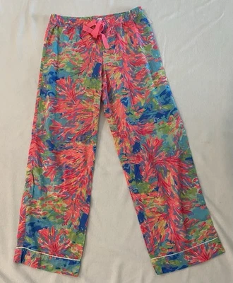 Lilly Pulitzer Pijama Pantalones Palm Beach Coral Talla M Cordón Nuevo Sin Etiqueta Foto 1 de 4