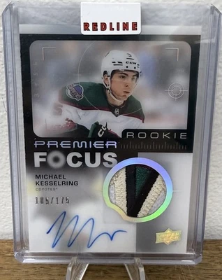 2023-24 Upper Deck Premier Focus Rookie Patch Auto Michael Kesselring /175 - Image 1 of 2