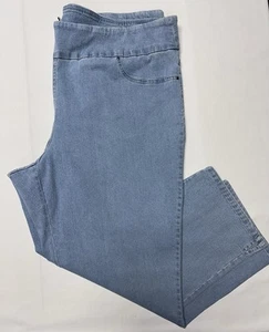 Ruby Rd Jeans Pants Denim 22W Woman’s Pull On Ankle Slimming Wide Waist Blue New - Picture 1 of 9