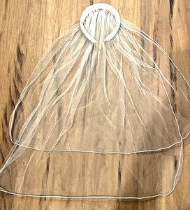 Perlen Braut Stirnband mit zweilagigem Schleier - Bild 1 von 5