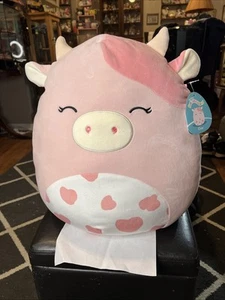 Squishmallows Clay The Pink Cow 16” Plush NWT Large SQUISHMALLOW - Picture 1 of 6