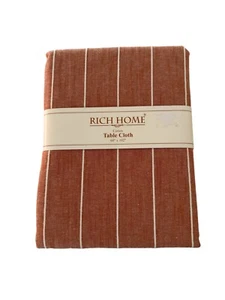 Mantel Rich Home 60 X 102 100% Algodón NUEVO Sedona Naranja Quemado Terroso Moderno - Imagen 1 de 7