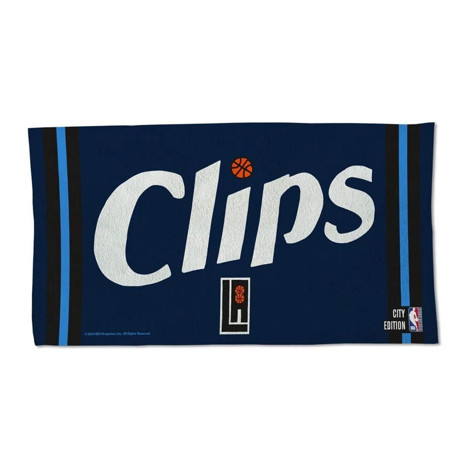 LOS ANGELES CLIPPERS AUTHENTIC ON-COURT ONE SIDED LOCKER ROOM TOWEL 22"X42" 👀 - Image 1 of 1