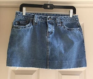 Hurley Distressed Denim Minirock blau Größe Small Junior Größe 5 blaue Jeans süß - Bild 1 von 8