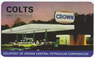 1982 Baltimore Colts 2-Sided Pocket Schedule Crown Central Petroleum Corporation - Bild 1 von 2