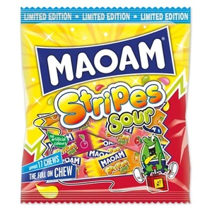 Maoam Stripes Sour Limited Edition Candy Sweets Fruchtaromen 140g Share Bag - Bild 1 von 5