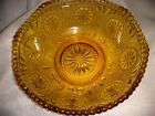 Vintage Amber 8 Anchor Hocking Eapc Cameo Star Pattern Glass Bowl And Candy Dish