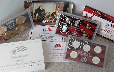 2007 S United States Mint ANNUAL 14 Coin SILVER Proof Set  - Image 1 of 4