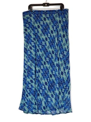 89th & Madison Azul Geométrico Elástico Cintura Tirar On Falda Talla XL Foto 1 de 3