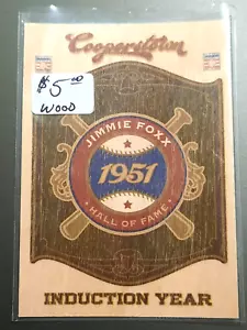 JIMMIE FOXX-REAL WOOD CARD-2012 COOPERSTOWN INDUCTION INSERT ⚾️ BASEBALL CARD - Picture 1 of 2