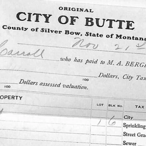 1904 Butte, MT Eugene Carroll - Silver Bow Tax Receipt - Picture 1 of 4