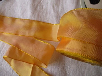 Ruban jaune brillant ancien 1925-1940 10 m x 3,5 cm - Photo 1/3