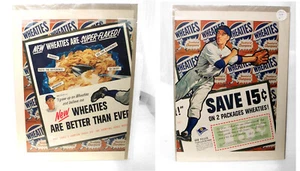 1952 Wheaties Bob Feller Cleveland Indians Pitcher Advertisement 2 Pages - Picture 1 of 3