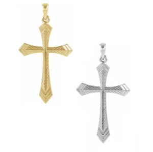 Colgante cruzado 32 mm x 21 mm en platino u oro 14 K - Imagen 1 de 6