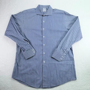 Camisa De Colección Brooks Brothers Makers Para Hombres 17-34 Rayas Azules Algodón Egipcio Hecha en EE. UU. - Imagen 1 de 7